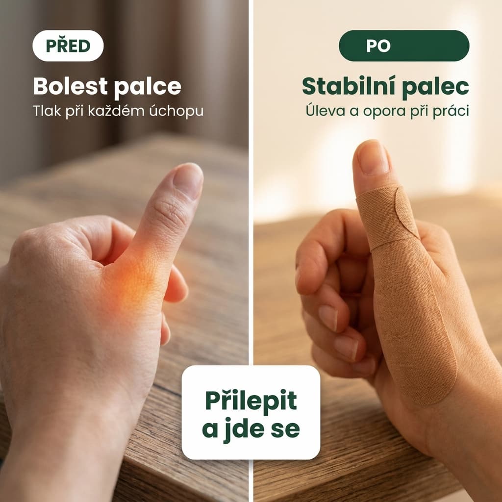 Tejp na palec před a po – úleva od bolesti a stabilita při úchopu